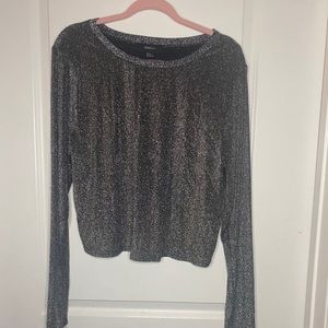 Shimmery long sleeve crop